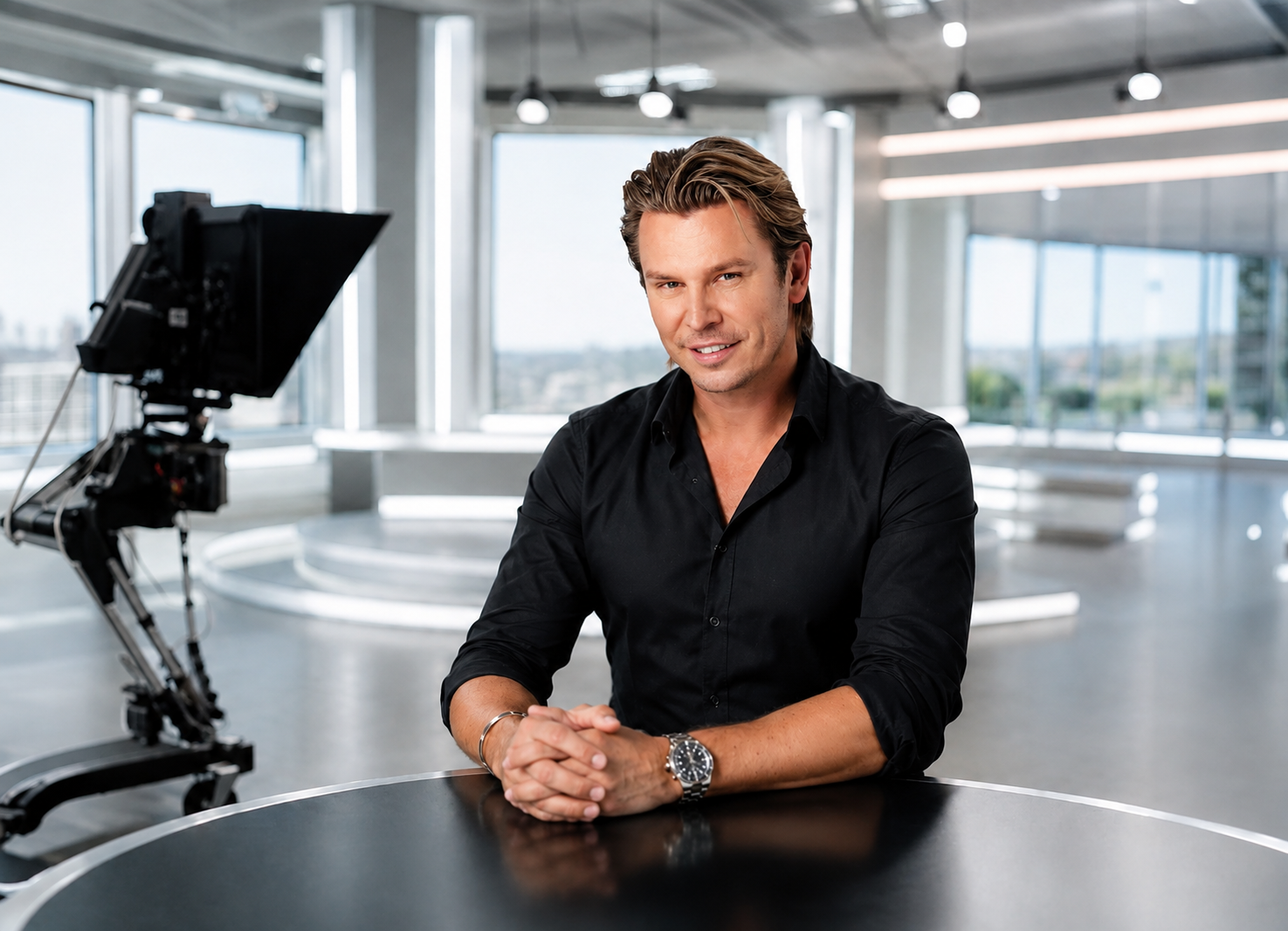 Adi Weiss im TV-Studio von ADIWEISS.TV