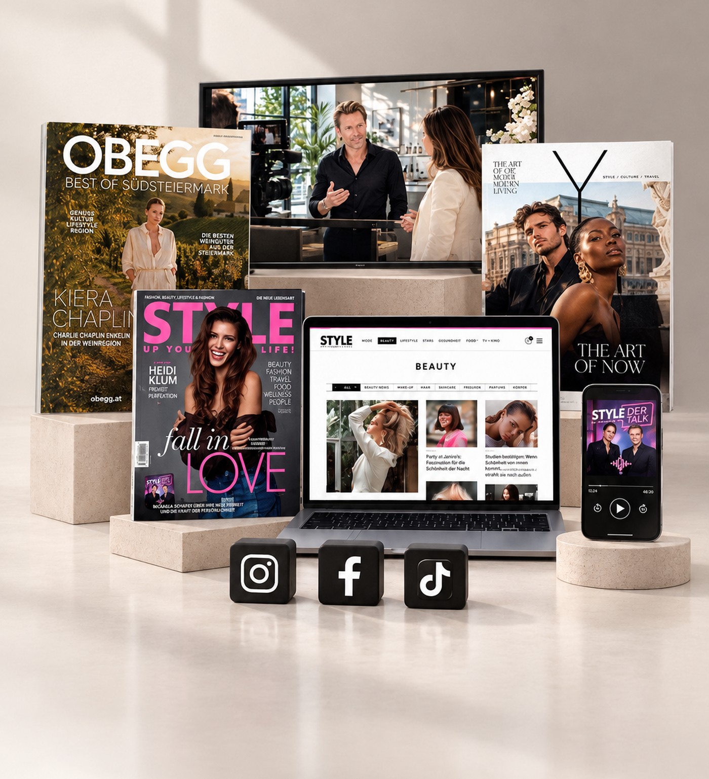 Die Medienwelt der Weiss & Lameraner Media Group: STYLE UP YOUR LIFE!, Y, OBEGG und ADIWEISS.TV